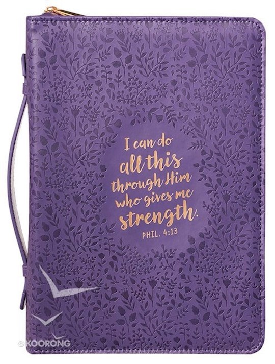 Bible Cover: I Can Do All This L/L Purple - Christian Art Gifts